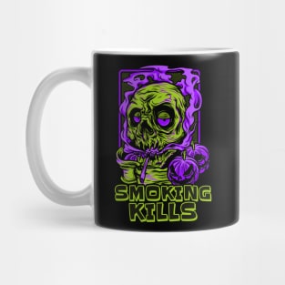 Smoking Kills – Halloween Skull Parody Design Mug